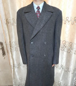 50er Jahre Vintage Handtailored Bespoke Classic All Worsted DB Anzug Übermantel 46L - Bild 1 von 13