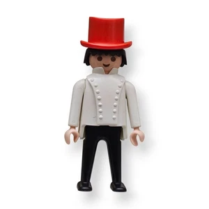 Playmobil Figur Mann Frack Zylinder Weiß Schwarz Kleidung Zirkus Direktor Show - Picture 1 of 1