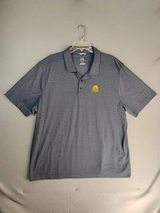 Drexel University Shirt Adult XXL Blue Striped Polo CB DryTec Short Sleeve - Picture 1 of 9