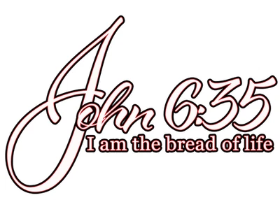 JOHN 6:35 UV DTF PermaSticker Drinkware, Vehicles, Appliances, Etc.  BIBLE VERSE - Image 1 of 4