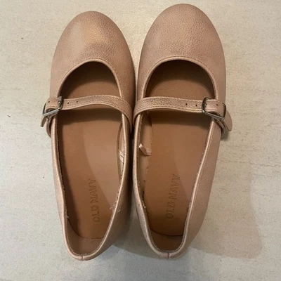 Old Navy girls pink shimmer mary janes ballet flats, size 13 - Image 1 of 3