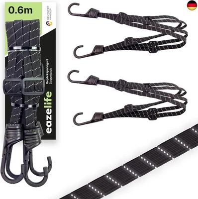 2er Set Gepäck Spanngurt, 60cm, verstellbar, reflektierend, robust,  - Bild 1 von 4