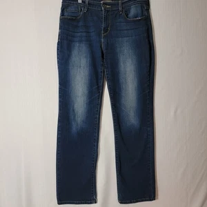 Levis Womens Jeans Classic 505 Sz10 Straight Leg Whiskered Wash Blue Denim - Picture 1 of 15