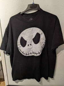Camiseta negra Pesadilla antes de Navidad Jack Skellington Head 2XL - Imagen 1 de 4