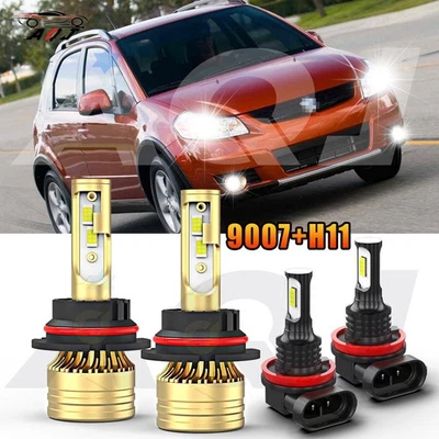 Faro LED blanco haz alto/bajo + bombillas antiniebla para Suzuki SX4 2007-2013 6000K Foto 1 de 4