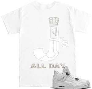 Js ALL DAY PURE MONEY 4s T Shirt to match with Air Js 4 PURE MONEY 4 Shoes - Picture 1 of 1