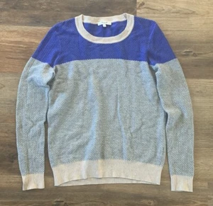 Madewell blau & grau Colorblock Basketweave Baumwolle Pullover Sweater Größe Small - Bild 1 von 3