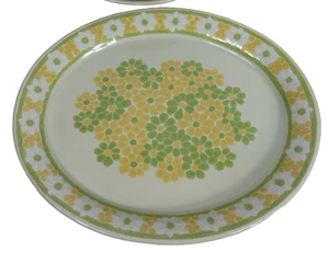 Vtg 70's Franciscan Earthenware Pinic 14 " platter Yellow Green Flowers - Picture 1 of 4