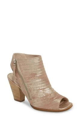 $350+ Sandalia Paul Green Cayanne Peep Toe BOTÍN CUERO RUBOR METÁLICO 11 (TD8) Foto 1 de 4