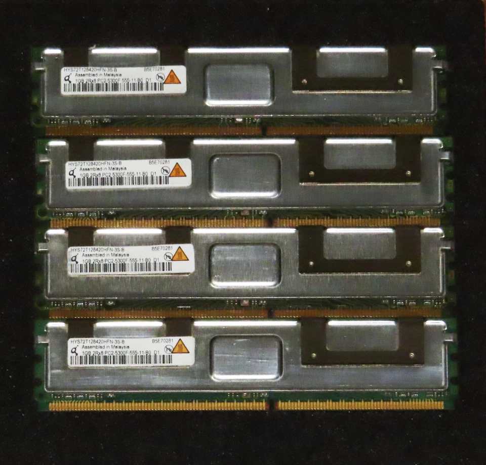 Qimonda 4GB (4 x 1GB) DDR2 667MHz PC2-5300 Fully Buffered Desktop Memory FB-DIMM - Image 1 of 1