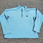 The North Face Sweater Women Medium Blue Outdoor 1/4 Zip Runner Pullover 