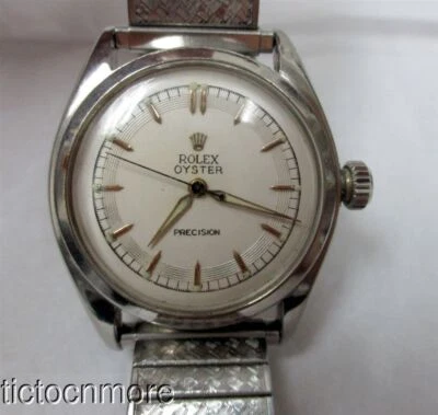 VINTAGE MONTRES ROLEX OYSTER PRECISION 33460 WATCH MENS 6022 CONCENTRIC DIAL - Image 1 of 4