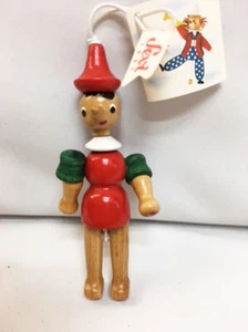 Nuevo Vintage Juguete Sevi de Italia Articulado Posable 4" Madera FIGURA PINOCCHIO Muñeca - Imagen 1 de 1