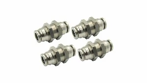 3/8" OD Hose Push To Connect Bulkhead Union Fittings - 4 PACK - Picture 1 of 2