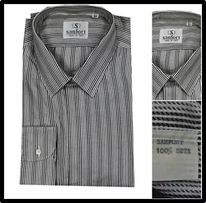 camicia uomo manica lunga di seta da cerimonia sposo smoking grigia lucida 41 42 - Foto 1 di 7