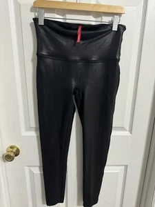 Spanx Women’s Black Faux Leather Leggings Size XL - Picture 1 of 3