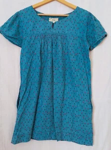 Mistral Blue Teal Summer Garden Theme Print Tunic Top UK M - Picture 1 of 14