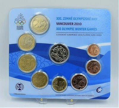 Slovakia 2010 -  FDC Euro Coinset - Vancouver 2010 Winter Olympics - Image 1 of 4