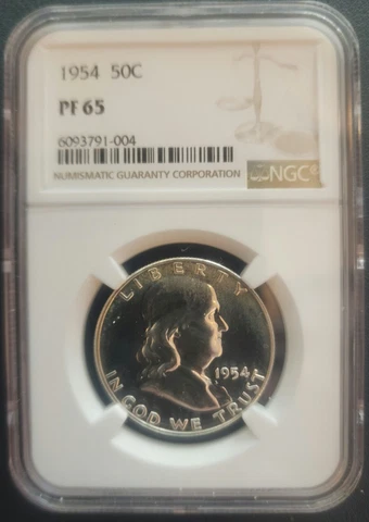 1954 PROOF  PF65 FRANKLIN HALF DOLLAR 50C NGC Cover
