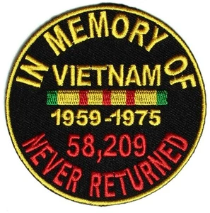IN MEMORY OF VIETNAM VETERANS NEVER RETURNED PATCH - Picture 1 of 1