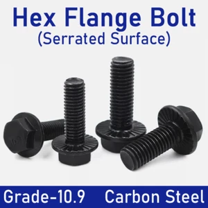 Tornillos de brida hexagonal M5 ~ M16 tornillo de brida de acero grado 10,9 cabeza de arandela hexagonal dentada - Imagen 1 de 3