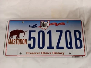 Ohio Mastodon Mammoth Elephant Preserve History Car License Plate 501ZQB Expired - Picture 1 of 4