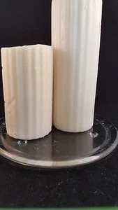 glass round candle plate with 2 candles - Picture 1 of 4