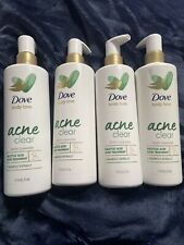 4 Dove Body Love Acne Clear Salicylic Acid Body Wash Cleanser 17.5 fl.oz 517 ml