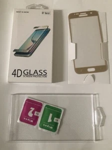 New For Samsung Galaxy S7 Screen Protector Tempered 4D Glass HD Premium - Gold - Picture 1 of 2