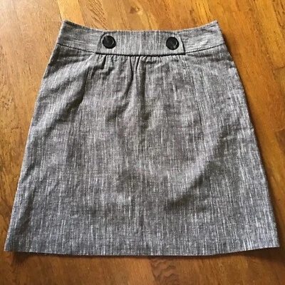 Michael Kors Skirt Gray Linen/Cotton Pockets Lined Size 12 - Image 1 of 4