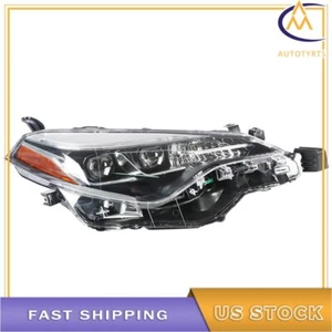 Black Housing Passenger Side LED Headlight For 17-19 Toyota Corolla SE XSE XLE - Picture 1 of 12