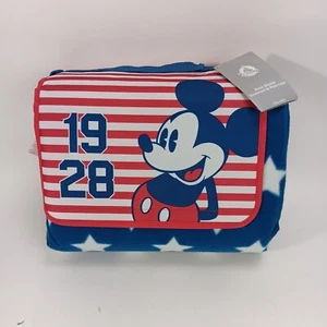 DISNEY Picnic Blanket w/Handle 1928 MICKEY MOUSE AMERICANA 70" x 80" NWT - Picture 1 of 7