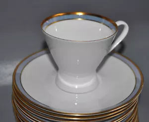 Rosenthal Kaffeetasse mit Untere Form 2000 Gala Blau Goldrand Service Porzellan - Bild 1 von 4