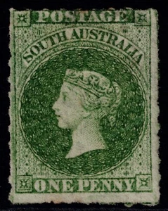 1860 South Australia 1d Deep Yellow-Green Rouletted SG 24 Fine MNG Cat. £325.00 - Picture 1 of 1