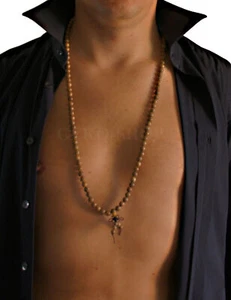 COLLANA BRACCIALE UOMO BUDDISTA MALA TIBETANA 108 G. LEGNO ROSARIO PREGHIERA - Imagen 1 de 3