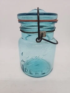 Vintage Ball Wire Ideal 1900's Mason Jar Pint Blue Pat'd July 14th 1908 #7 - Picture 1 of 8