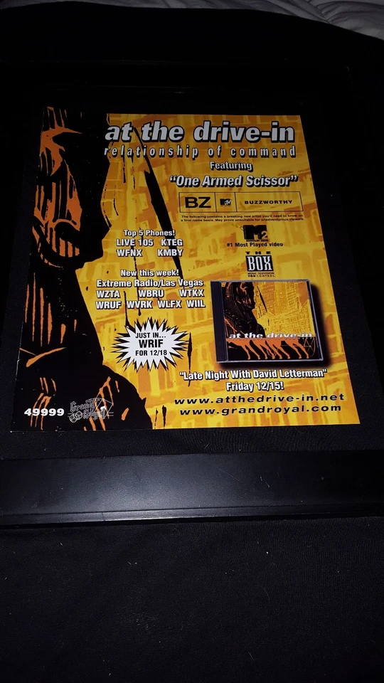 At The Drive In One Armed Scissor Rare Original Radio Promo Poster Ad Framed! - Image 1 of 1