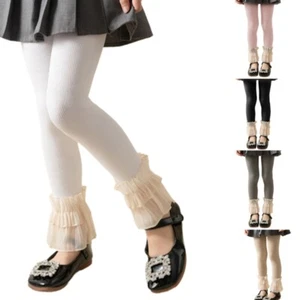 Fashionable Cotton Tights with Lace Accents 1-8Y Children s Legwear for Girls - Picture 1 of 28