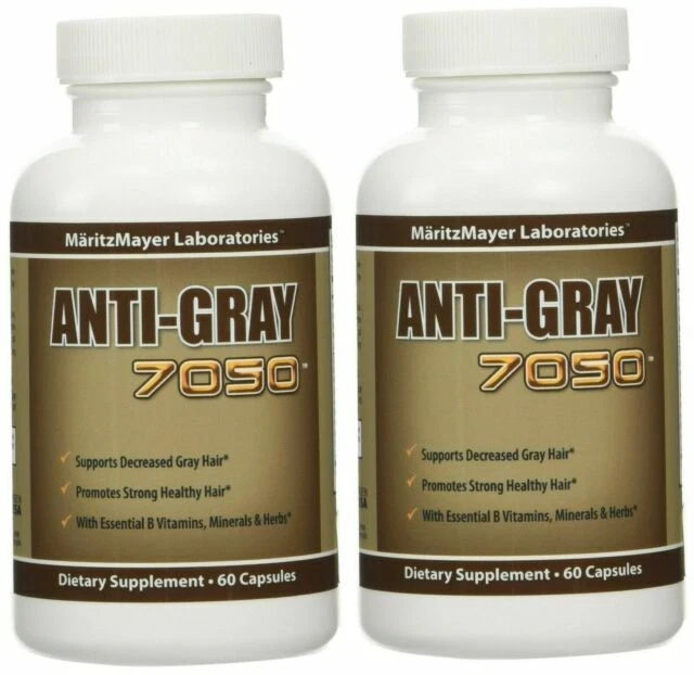 MäritzMayer Anti-Gray Hair 7050 Restore Natural Hair Color - 60 Capsules, Pack of 2