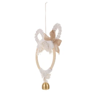  Corona de conejito de madera tejida a mano campanas de viento campanas decorativas colgantes - Imagen 1 de 20