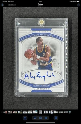 2021-22 Panini National Treasures ALEX ENGLISH Archives Ink  ON CARD Auto #19/25 - Image 1 of 4