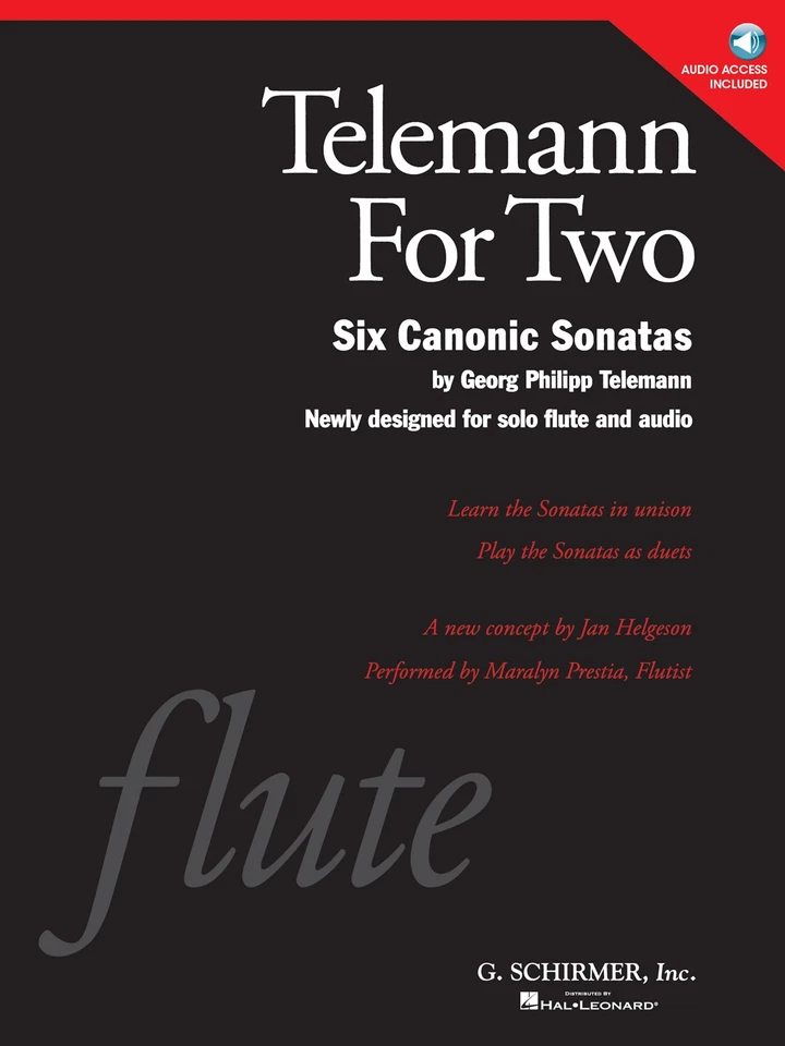 Telemann for Two Canonic Sonatas Flute Duet Classical Sheet Music Book CD - Image 1 of 1