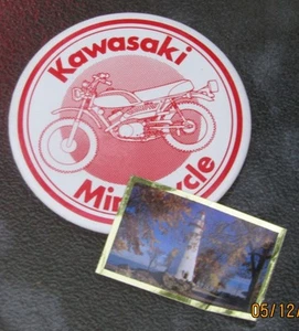 1970er Kawasaki Mini-Cycle 3" Durchmesser Händler Pinback Button KM-100 MT-1 WOW - Bild 1 von 1