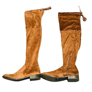 A New Day Shoes Womens Size 11 Brown Tall Dress Boot Heeled Zip Lace Up - Picture 1 of 7