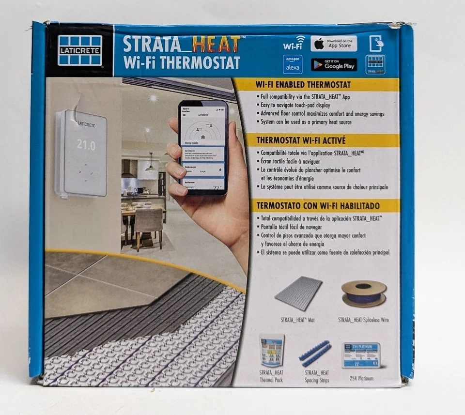 Termostato de calefacción por suelo radiante programable Laticrete 0804-0403-TW Strata Heat WiFi Foto 1 de 1