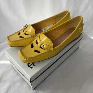Etienne Aigner E-Helina Women’s 8 Leather Slip On Shoes Yellow Loafer NEW - Picture 1 of 10