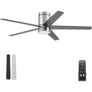 Honeywell Graceshire 52” Ceiling Fan with LED Light and Remote, Brushed Nickel - Picture 1 of 12