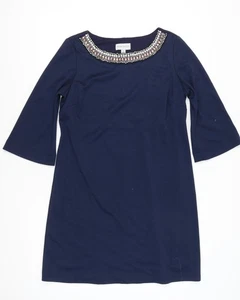 Ronni Nicole Women's Blue Beaded Shift Dress Size 18 - Picture 1 of 12