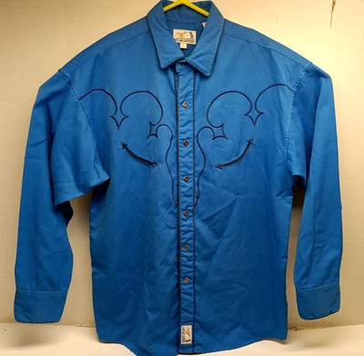 Vintage Panhandle Slim Retro Western Wear Rockabilly Diamond Snap Shirt SZ LG - Image 1 of 4