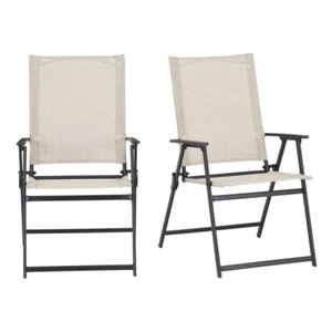 OUTDOOR PATIO CHAIR SETS (Set of 2) Steel Folding Armchair Multiple Colors - Picture 1 of 17